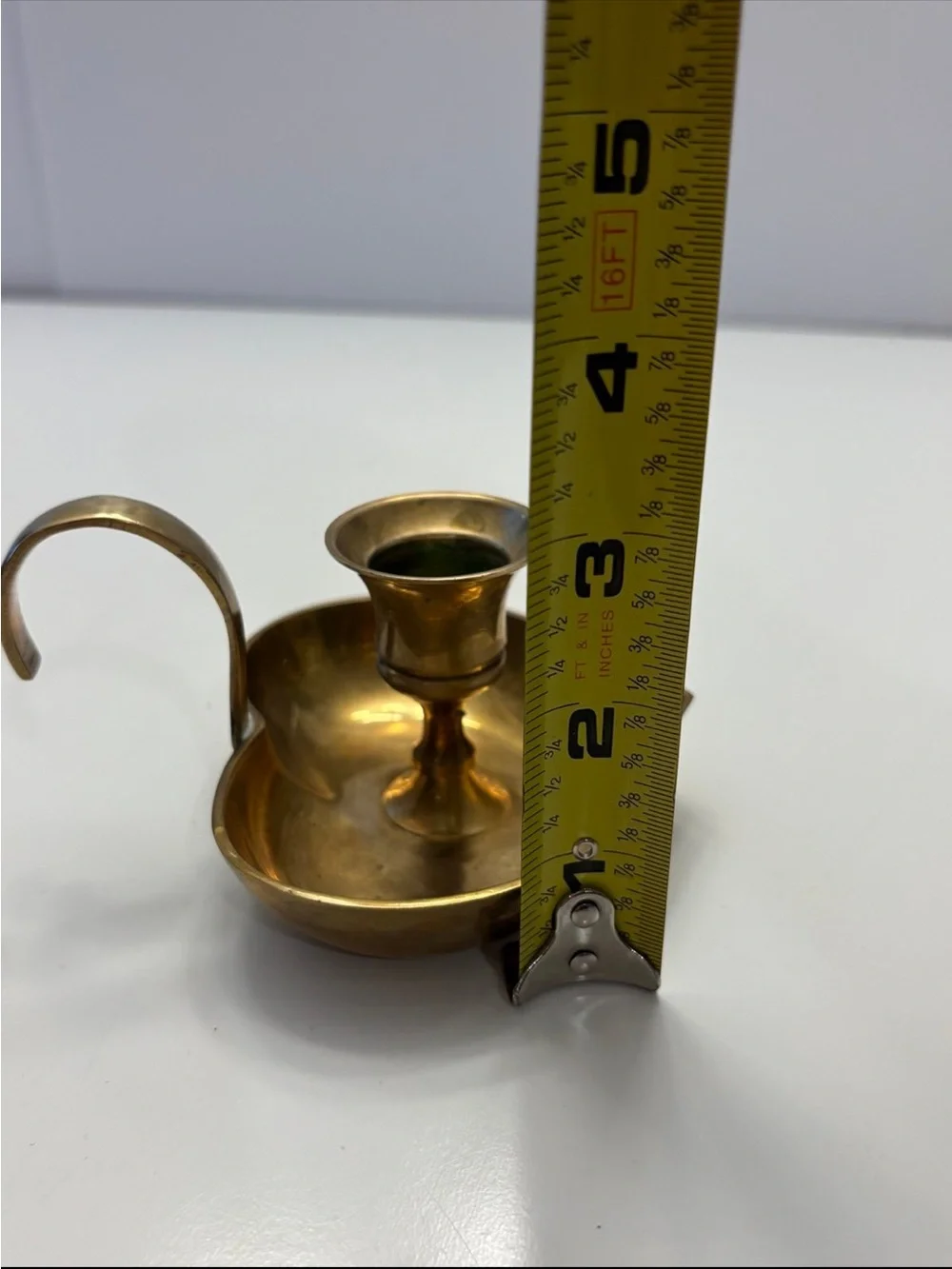 Vintage brass heart shaped candlestick holder
